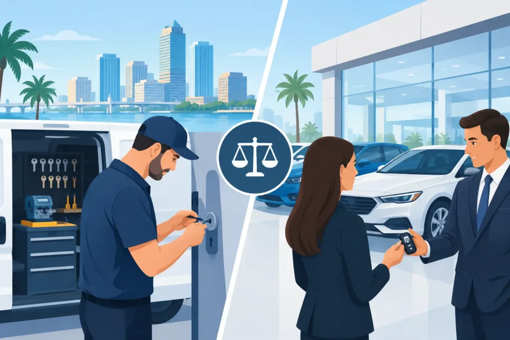 Tampa Locksmith Versus Dealership: Which Fits?
